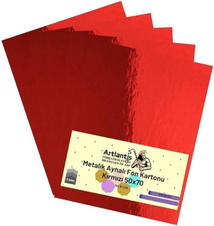 50x70 Metalik Aynalı Fon Kartonu 5 Adet 1 Paket Artlantis Aynalı Metalik Fon Kartonu