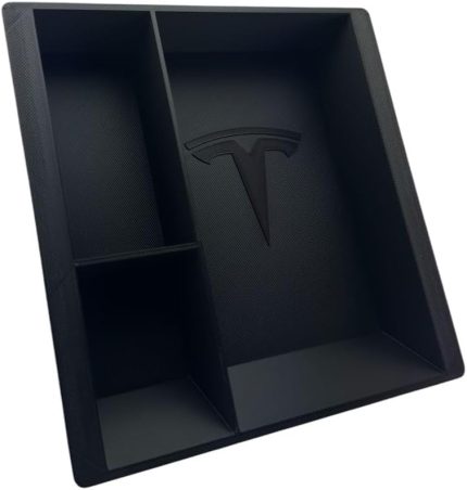 Model Y 3 Bölmeli Orta Konsol Düzenleyici – Kaymaz Araç İçi Organizer, Saklama Kutusu, Araba Aksesuarı (Biyoplastik)