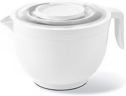 Home Karıştırma Kabı & Mikser Kase Kapaklı Mikser Kase 3 Litre Çırpma Kabı Beyaz