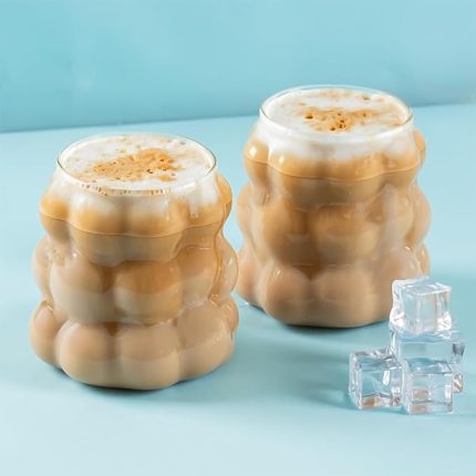 378 Isıya Dayanıklı Borosilikat Boncuk Şekilli Cam Bardak Kahve Ve Sunum Bardağı Üzüm Bardak 2 Parça 350ml