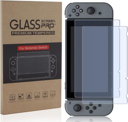 Products Ekran Koruyucu (2 Paket) Nintendo Switch ile çalışır - Şalter için Temperli Cam Ekran Koruyucu Kapak Aksesuarı, 9H Sertlik, Çizilmez, Premium Berraklık, Kabarcıksız Kurulum