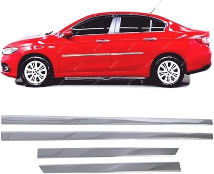 Fiat EGEA SEDAN 2015 VE ÜZERİ İÇİN KROM YAN KAPI KORUMA ÇITASI 4 KAPI 4 PARÇA