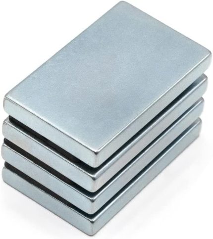 Magneteksan Çok Güçlü Neodyum Mıknatıs - 40x25x5 mm Dikdörtgen (4 Adet)