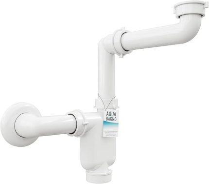 Bagno Yer tasarruflu sifon lavabo - mobilya sifonu - yerden tasarruf sağlayan sifon - düz gider - banyo - esnek ayarlanabilir - G 1 1/4 inç - DN32