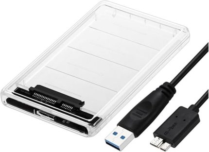 SATA Harici Disk Kutusu – USB 3.0, Şeffaf Pleksi Kasa, Tak ve Kullan, SSD ve HDD Uyumlu, Yüksek Hızlı External Hard Disk Kutusu