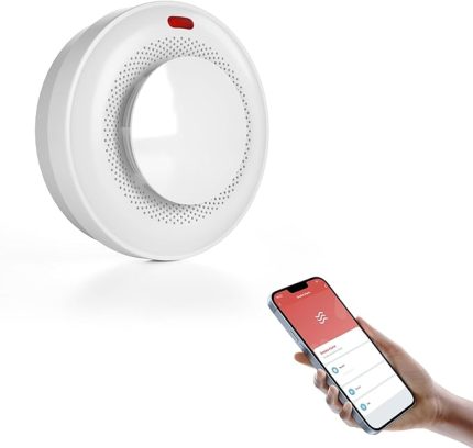WiFi Akıllı Duman ü Yangın Duman Alarmı Otomatik Kontrol Tuya Uygulaması 360 Derece Algılama Ev RV Otel Ofisi için Uzaktan Kumanda Çok Fonksiyonlu Hava Kalitesi İzleme 85dB Yüksek Sesli Alarm
