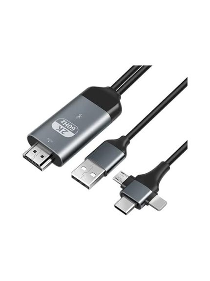 G03-C Combo 3in1 Lightning/micro Usb/type-C To HDMI Ios Android Görüntü Aktarıcı Kablo 2 Metre