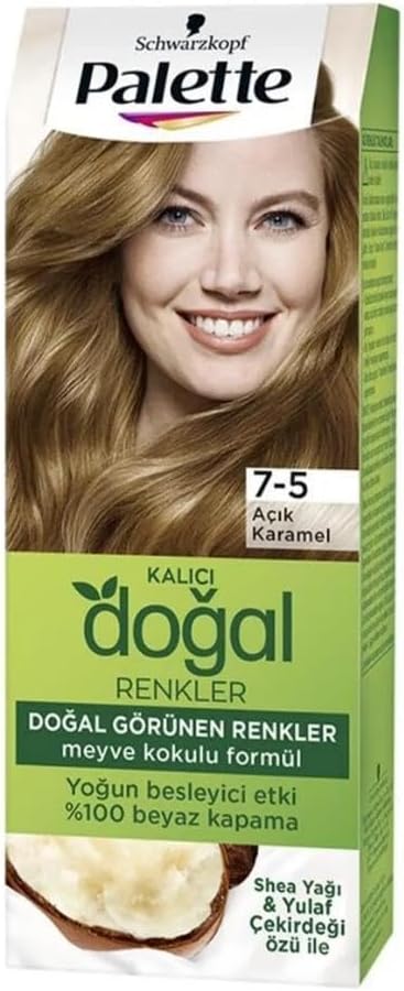 Kalıcı Doğal Renkler 7.5 Açık Karamel Saç Boyası