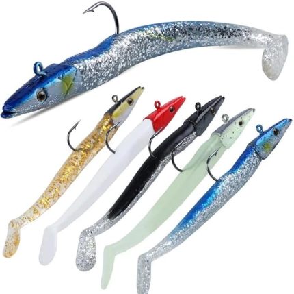5 Adet 12cm 20gr Silikon Jig Balık Yem Seti Çipura Levrek Katili Kutulu