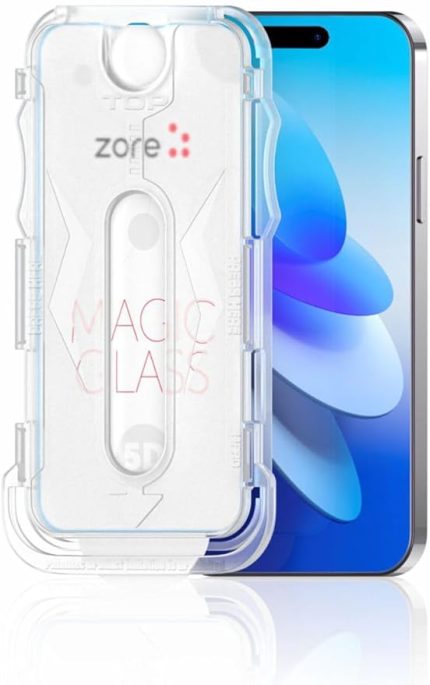 iPhone 13 İle Uyumlu Zore Kolay Uygulama Aparatlı 5D Magic Glass Cam Ekran Koruyucu