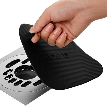 Koku ve Böcek Önleyici Gider Kapağı | Silikon Drenaj Tıkacı, Gider Koruyucu Tıpa | Banyo, Mutfak, Balkon, Lavabo İçin Uyumlu Su Sızdırmaz Gider Tıkacı 15 * 15 CM Siyah