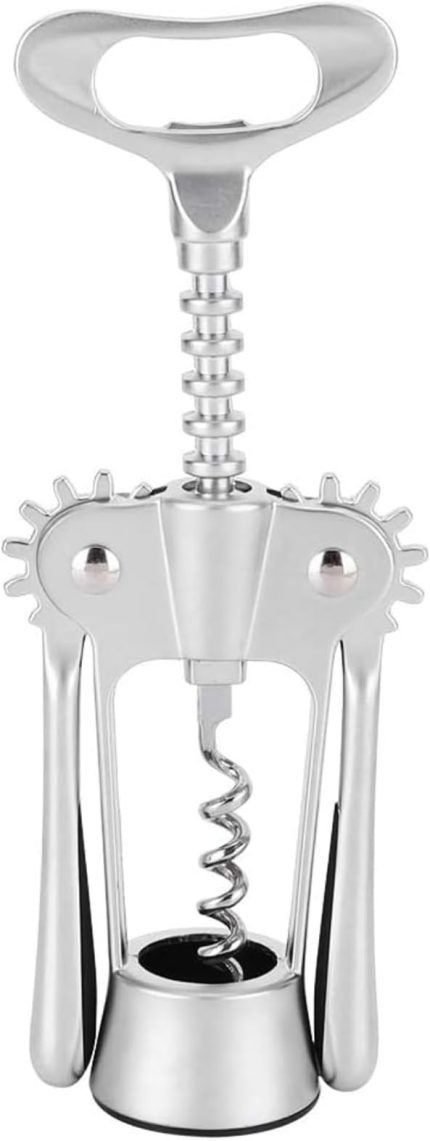 Açacağı - Çok İşlevli Çinko Alaşım Kırmızı Şarap ve Bira Şişesi Açacağı, Tirbuşon Mantar Çektirme, Ev ve Bar Kullanımı İçin Gümüş Renk