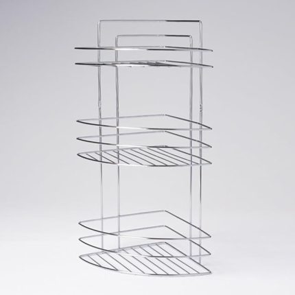 Mark Premium 3 Katlı Köşeli Duş Rafı Paslanmaz Krom