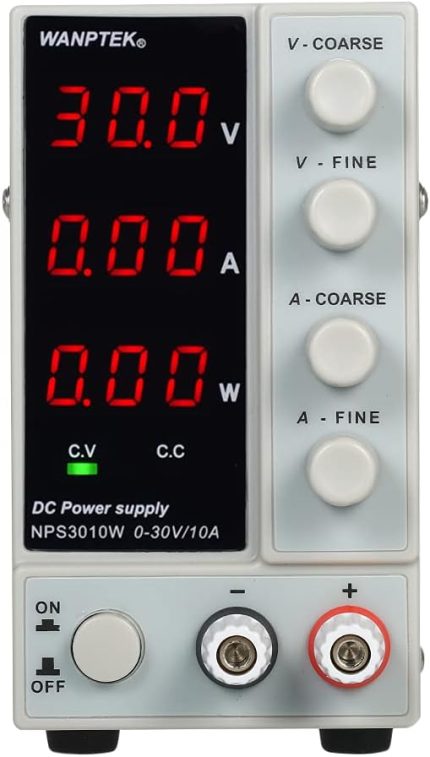 NPS3010W 0-30V 0-10A Anahtarlama DC Güç Kaynağı 3 Haneli Ekran Yüksek Hassasiyetli Ayarlanabil Güç Kaynağı AC 115V/230V 50/60Hz Voltaj ve T Düzenlenmiş Çift Çıkış Beyaz AB Fişi