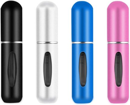 4 ADET Parfüm Püskürtücü Şişe 5 ml Mini Doldurulabilir Sprey Taşınabilir Sıvı Koku Şişesi Görsel Pencereli Boş Seyahat Şişesi Çanta El Çantası Cep Bavul için