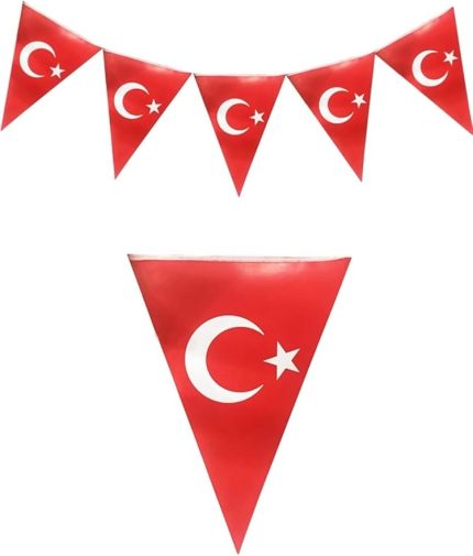 Parti Türk Bayraklı Flama Kırmızı Beyaz Bayrak 23 Nisan Türk Bayrağı Kağıt