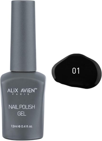 AVIEN Uv Kalıcı Siyah Jel Oje 01 - Gel Polish - 12 ml