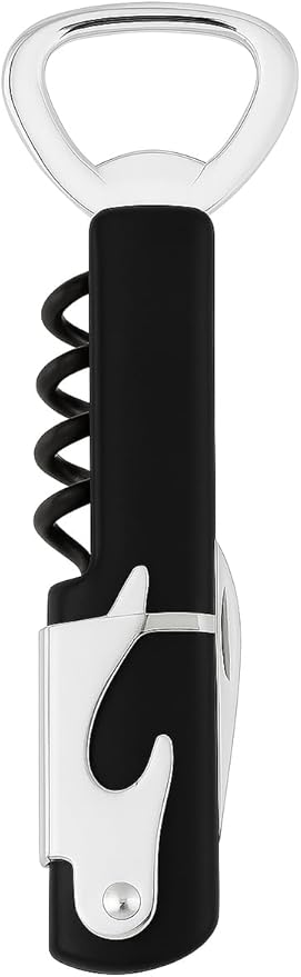 Store Paslanmaz Çelik Türbişonlu Şarap ve Şişe Açacağı – Ergonomik Kolu ve Dişli Mekanizmalı, Kolay Kullanım, (SİYAH)