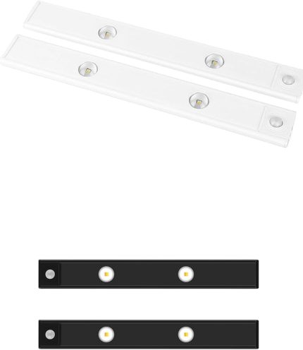 Sensörlü Slim Led Kabin Armatürü Dekoratif Dim Edilebilir Usb Şarjlı Aydınlatma (Siyah, 20 CM)