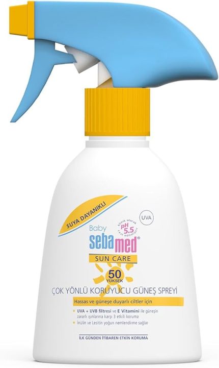 Baby SPF 50+%98 UVA Korumalı UVB Filtreli Çok Yönlü Koruyucu Çocuk Güneş Spreyi 200 ml