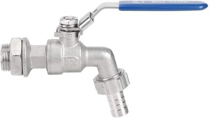 Musluk Küresel Vana, Kaynaksız Bölme TNP 13 mm Barb Paslanmaz Çelik Hortum 1/2 İnç Su Musluğu Küresel Vana