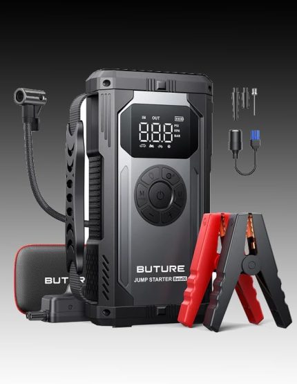 BETA06 4000A 23800mah Lastik Şişirme Kompresörlü Taşınabilir Akü Takviye Kiti (Çanta + Led Lamba + Powerbank)