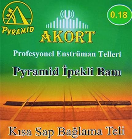 Akort Pramid Kısa Sap Bağlama-Saz Teli 0.18 + Tezene Hediye