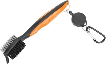 Sopası Fırçası, Naylon ve Çelik Golf Sopası Fırçası, Çıtçıtlı Kancalı, Golf Sopası Temizleme Fırçası Ayakkabı (Turuncu)