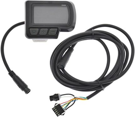 Adaptör Kablosu Ile Bisiklet LCD Ekran, EN06 LCD Ekran E Bisiklet Kontrol Paneli 24 48 V Üzerinde Çalışır Kullanışlı Arkadan Aydınlatmalı Ekran Kilometre Ekranını Sağlar