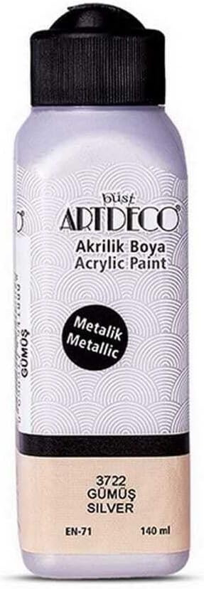 Metalik Akrilik Boya, 140ml, Gümüş 3722