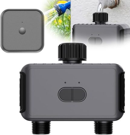 Sprinkler Zamanlayıcı 2 Çıkışlı Otomatik Sulama Sistemi APP Kontrolü/Sesli Asistan Kontrolü/Yağmur Gecikmesi/M l Wi-Fi Ağ Geçidi ile Bahçe Hortumu için Su Zamanlayıcısı