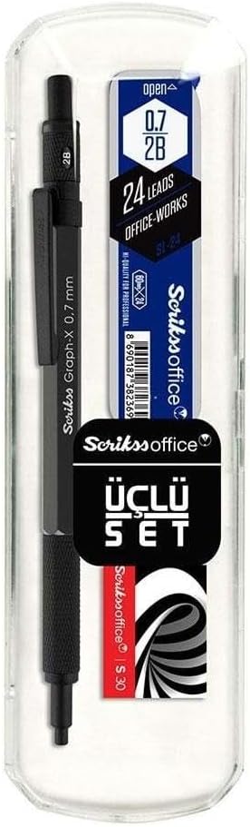 Office Graphx 3'lü Set Versatil Kalem 0.7 Mm Antrasitsilgimin 0.7 Mm