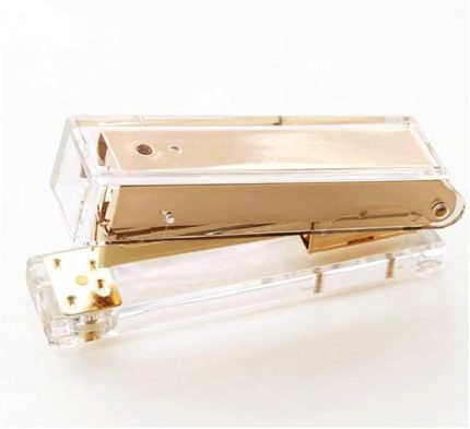 Zımba Makinesi Zımba Makinası Altın Manuel Zımba Moda Metal Akrilik Zımba 24/6 26/6 Ofis Aksesuarları Okul Kırtasiye Malzemeleri Ofis Zımba Makineleri Zımbalayıcı (Color : Classic Gold)