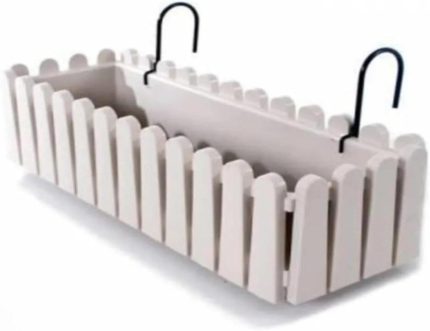 SO-İB03 Beyaz Askılı Balkon Saksı Takım 14 lt No 3