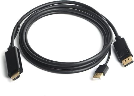 HDMI To Displayport Dönüştürücü 2 Metre USB Güç Kablosu Destekli Kablo
