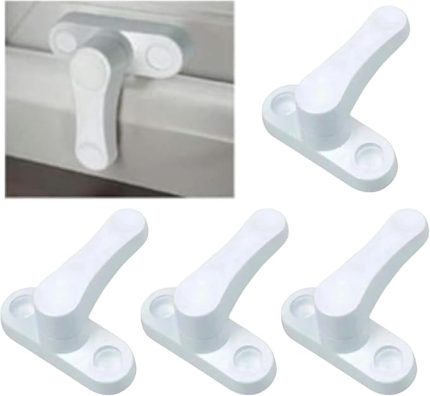 5 Adet Kapı Pencere Hırsız Çocuk Emniyet Kilidi Güvenlik Mandalı Pvc Çekmeli 360 Derece Dönebilir