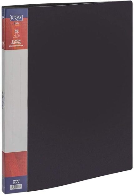 SUNUM DOSYASI A3 1140A3 40LI SİYAH