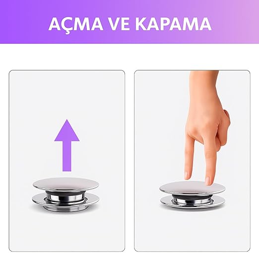 Lavabo Sifonu – Paslanmaz Çelik Kapaklı, Dayanıklı Plastik Gövde, Kolay Montaj ve Standart Uyumlu Tasarım - Görsel 5