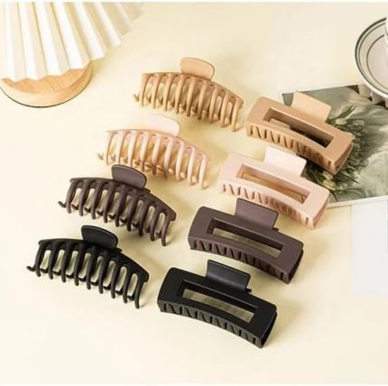 Kadın İkili Model Kahverengi 8'lı Mandal Toka Set, Kadın Çocuk Mandal Toka, Toka Organizer, Toka, Kız Çocuk Toka, Kadife Toka