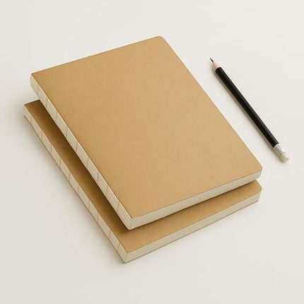 Tanıtım Özel Tasarım Kraft Kapaklı A4 Defter - 180 Derece Açılabilir, Sırtı Dikişli,%100 El İşçiliği, Ofis, Okul, Günlük Kullanım İçin İdeal Defter (Çizgisiz)