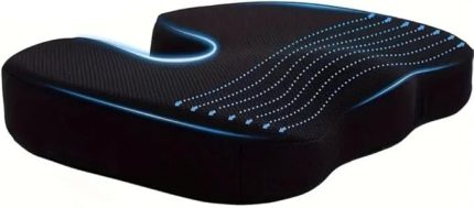 Visco Oturma Minderi – Coccyx Destekli Hemoroid ve Basur Yastığı | Elastik Oturma Simidi, Siyah, Standart Boy