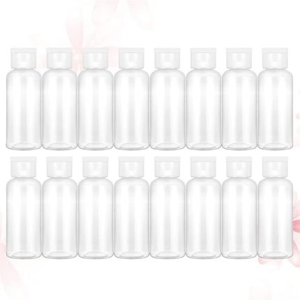 16 Adet Tuvalet Malzemeleri Için Seyahat Kapları Losyon Seyahat Kabı Tuvalet Malzemeleri Için Seyahat Şişeleri Kapaklı Kaplar Losyon Şişesi Beyaz Kozmetik Şişesi Istiridye Kabuğu