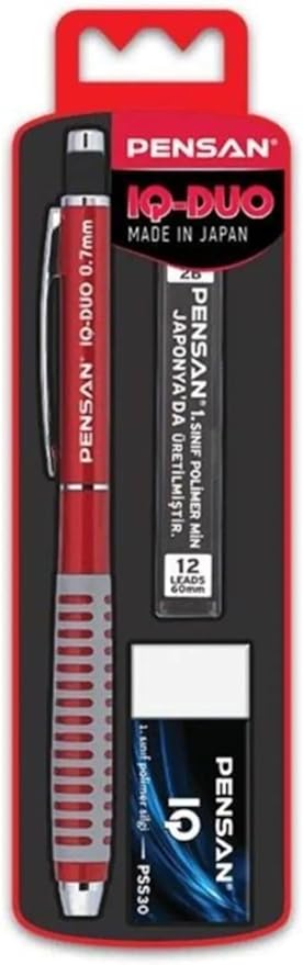 Iq-Duo Set 0,7 Mm Kırmızı Renkli Silgi+Min - PE4008VKSET07 KIRMIZI
