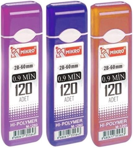 Ucu 120 li 0.9 mm 2B 3 Paket Çoklu Versatil Kalem Uç Mekanik Uçlu Otomatik Kurşun Mikro Kalem Ucu 60 mm Yumuşak