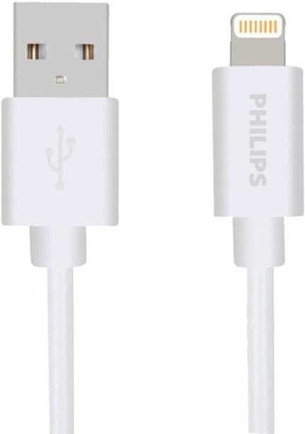 2.4A iPhone Lightning Şarj ve Data Kablosu Beyaz 1 Metre