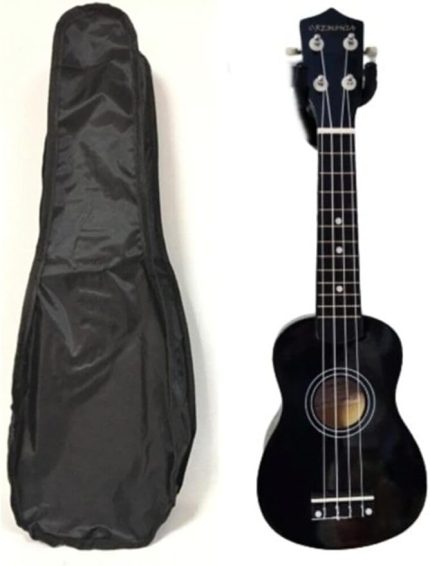Ukulele Siyah Soprano + Kılıf + Pena