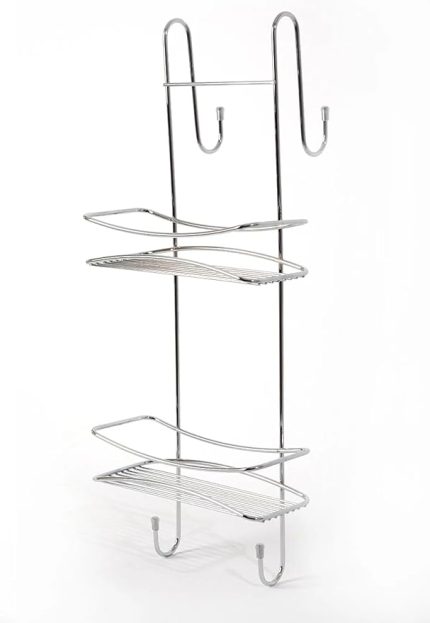 Mark Premium Serisi Duşakabin Askılı Paslanmaz Çift Katlı Raf Krom