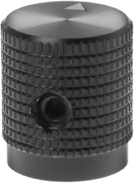 Potansiyometre döner düğmeler, tırtıklı şaft, potansiyometre ayar düğmesi, çap 14 mm x 16 mm, alüminyum, H topuz, 2 renk, siyah etiket