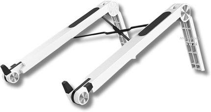 Taşınabilir Ayarlanabilir Kademeli Plastik Laptop Standı – Katlanabilir, Ergonomik, Seyahat Tipi, Tüm Dizüstü Bilgisayarlar ile Uyumlu Beyaz