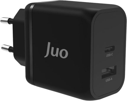 45W GaN USB-C + USB-A Şarj Aleti iPhone & iPad & Macbook & Samsung Uyumlu PD Type-C Hızlı Şarj Cihazı Siyah
